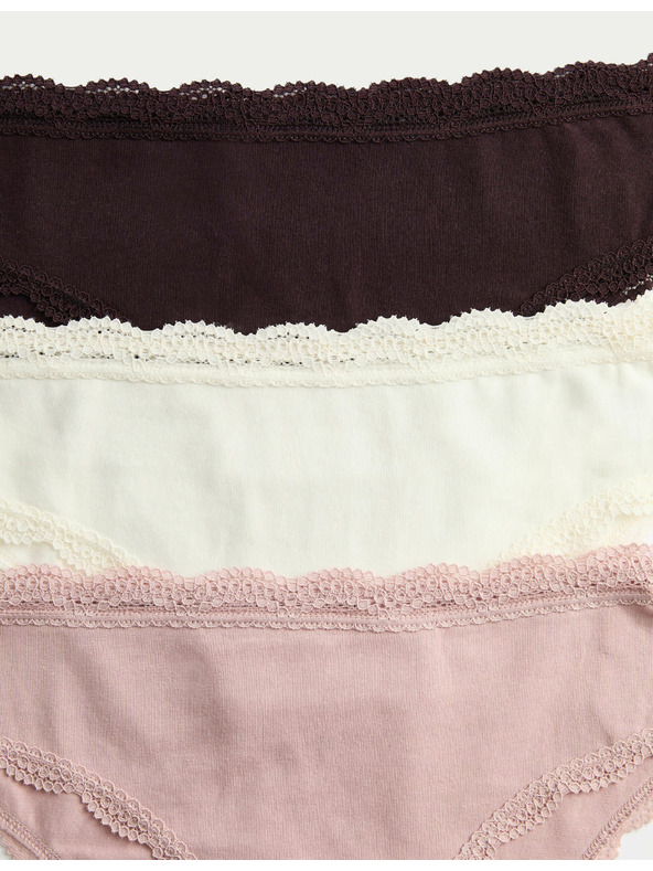 Marks & Spencer Brazílske nohavičky s vysokým podielom bavlny, 3 ks Marks & Spencer hnedá