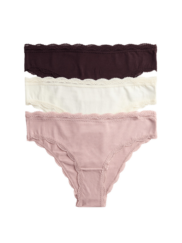 Marks & Spencer Brazílske nohavičky s vysokým podielom bavlny, 3 ks Marks & Spencer hnedá