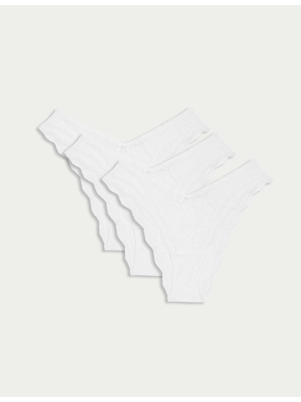 Marks & Spencer 3 ks krajkových nohavičiek Jasmine Miami Marks & Spencer biela