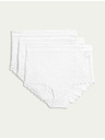 Marks & Spencer Krajkové nohavičky do pásu s technológiou Flexifit™, 3 ks Marks & Spencer biela