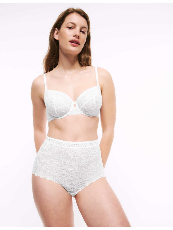 Marks & Spencer Krajkové nohavičky do pásu s technológiou Flexifit™, 3 ks Marks & Spencer biela