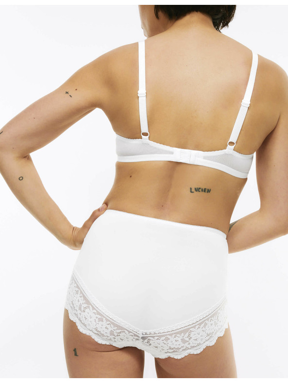 Marks & Spencer Nohavičky do pása s čipkovanými lemami, 3 kusy v balení Marks & Spencer biela