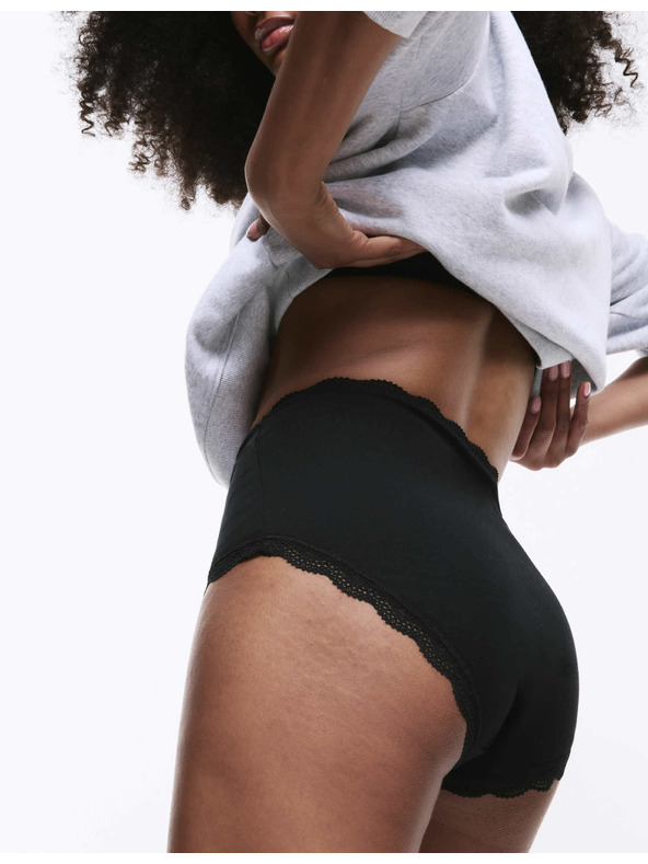 Marks & Spencer Nohavičky do pása s vysokým podielom bavlny, 3 ks Marks & Spencer čierna