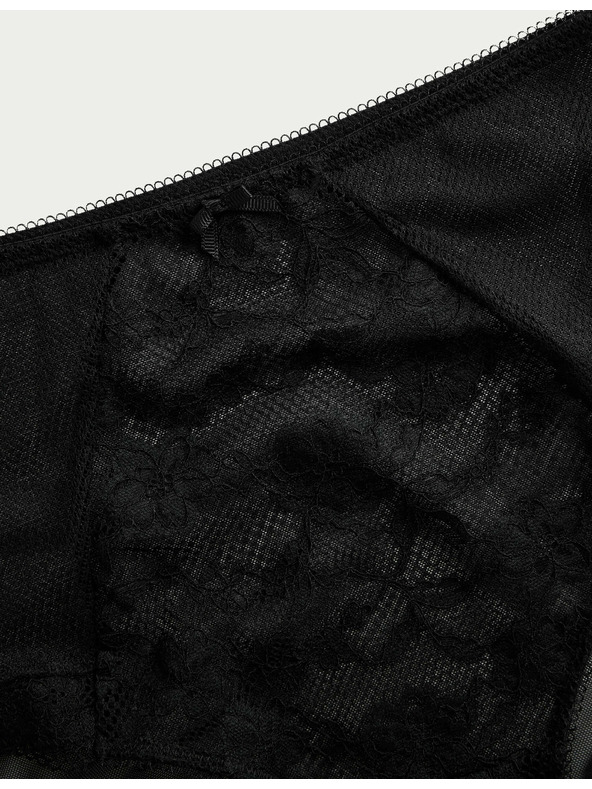 Marks & Spencer Čipkované šortky s vysokým pásom Jasmine, 3 ks Marks & Spencer čierna