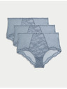 Marks & Spencer Čipkované šortky s vysokým pásom Jasmine, 3 ks Marks & Spencer modrá