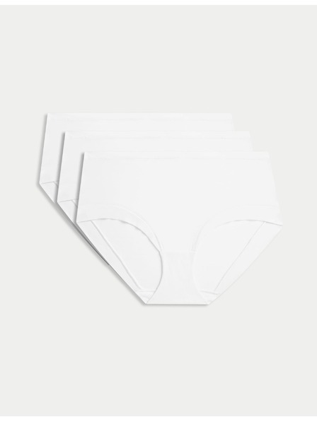 Marks & Spencer Šortky s vysokým pásom a technológiou Flexifit™, 3 ks v balení Marks & Spencer biela