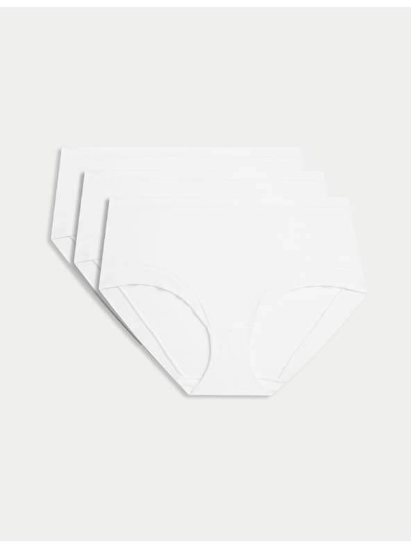 Marks & Spencer Šortky s vysokým pásom a technológiou Flexifit™, 3 ks v balení Marks & Spencer biela