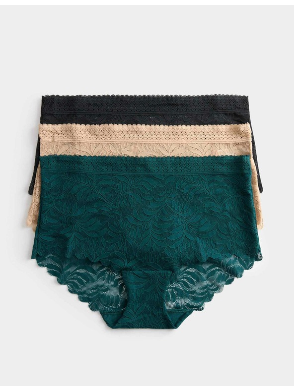 Marks & Spencer Vysoko strihované šortkové nohavičky s technológiou Flexifit™, 3 ks v balení Marks & Spencer zelená