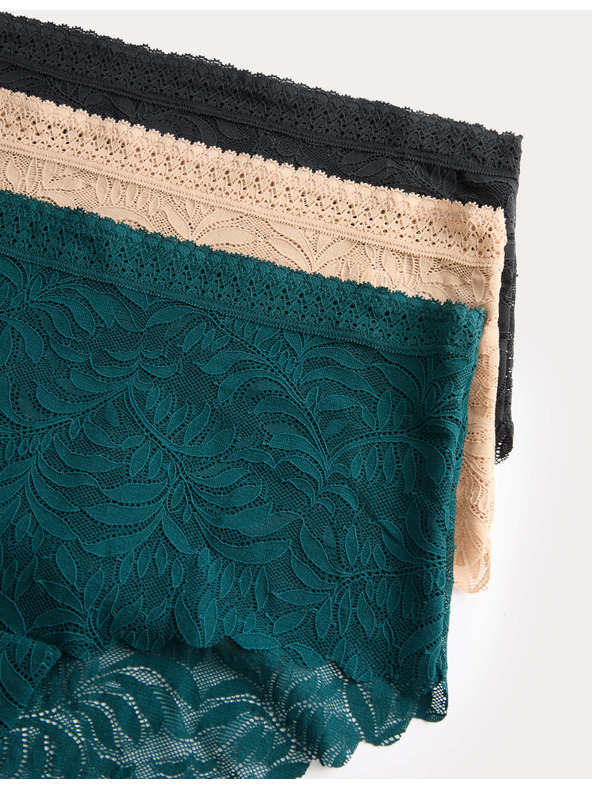 Marks & Spencer Vysoko strihované šortkové nohavičky s technológiou Flexifit™, 3 ks v balení Marks & Spencer zelená