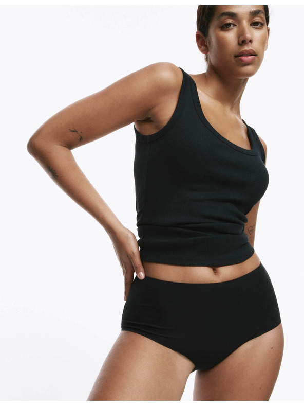 Marks & Spencer Šortkové nohavičky s vysokým pásom bez viditeľných lemov Cool Comfort, 3 ks Marks & Spencer čierna