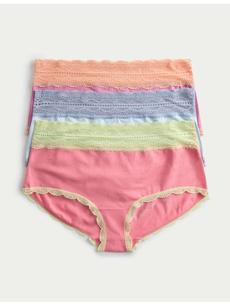 Marks & Spencer Šortky s vysokým pásom a vysokým podielom bavlny, 3 ks Marks & Spencer modrá