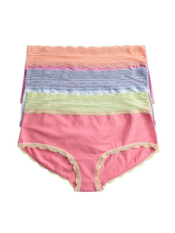 Marks & Spencer Šortky s vysokým pásom a vysokým podielom bavlny, 3 ks Marks & Spencer modrá