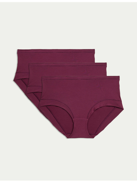 Marks & Spencer Šortky s vysokým pásom a technológiou Flexifit™, 3 ks v balení Marks & Spencer ružová