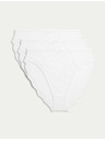 Marks & Spencer Vysoko strihované čipkované nohavičky s vysokým pásom Jasmine, 3 ks Marks & Spencer biela