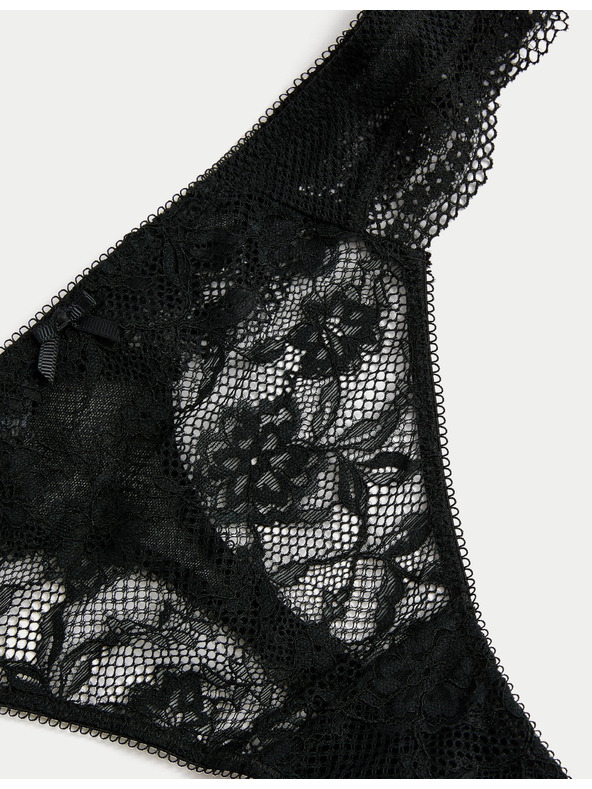 Marks & Spencer Čipkované tangá Jasmine, 3 ks Marks & Spencer čierna