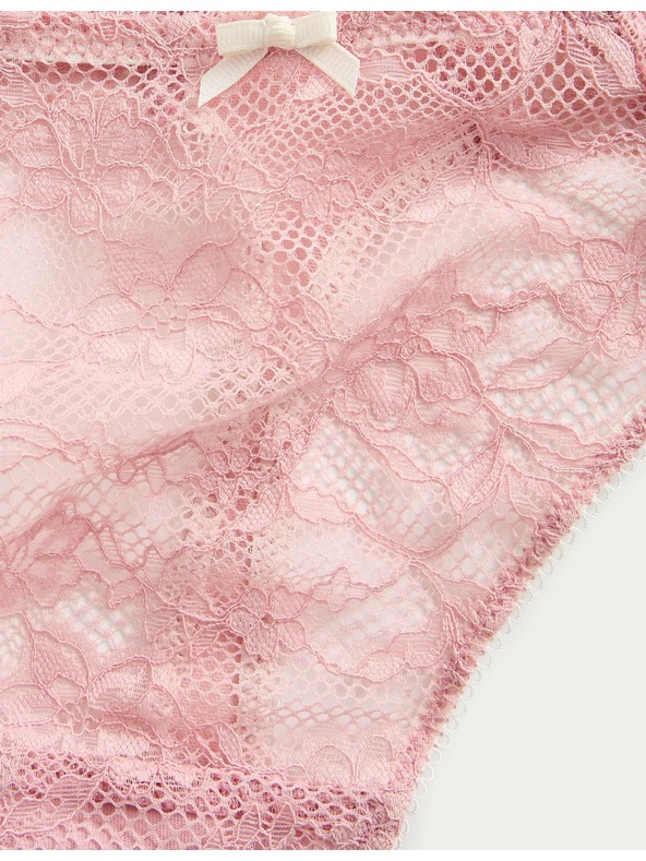 Marks & Spencer Čipkované tangá Jasmine, 3 ks Marks & Spencer ružová