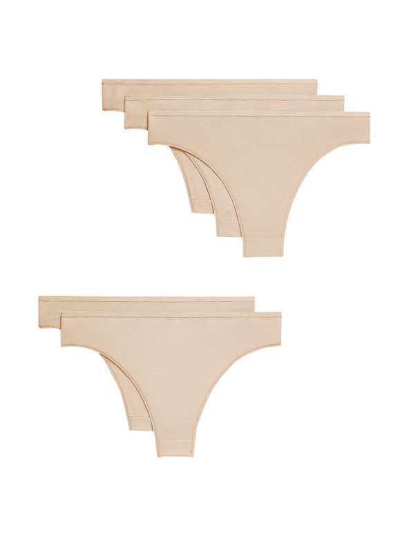 Marks & Spencer Brazílske nohavičky z modalu, bez viditeľných lemov, 5 ks v balení Marks & Spencer béžová