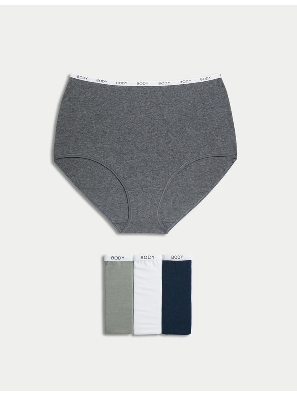 Marks & Spencer Nohavičky do pásu s vysokým podielom bavlny, 4 ks Marks & Spencer šedá