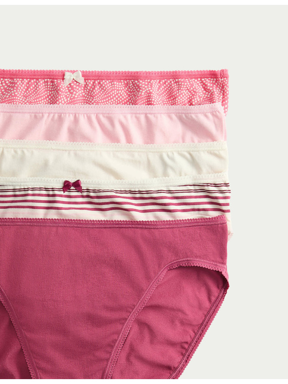 Marks & Spencer Nohavičky s vysokým strihom z bavlny a lycry™, 5 ks Marks & Spencer ružová
