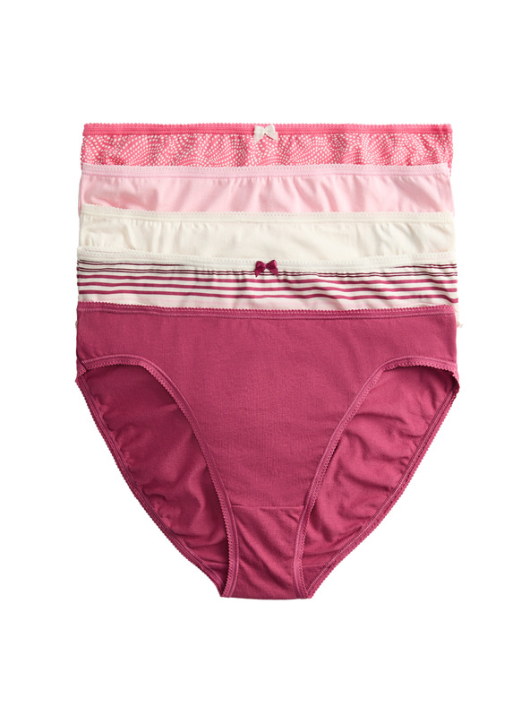 Marks & Spencer Nohavičky s vysokým strihom z bavlny a lycry™, 5 ks Marks & Spencer ružová