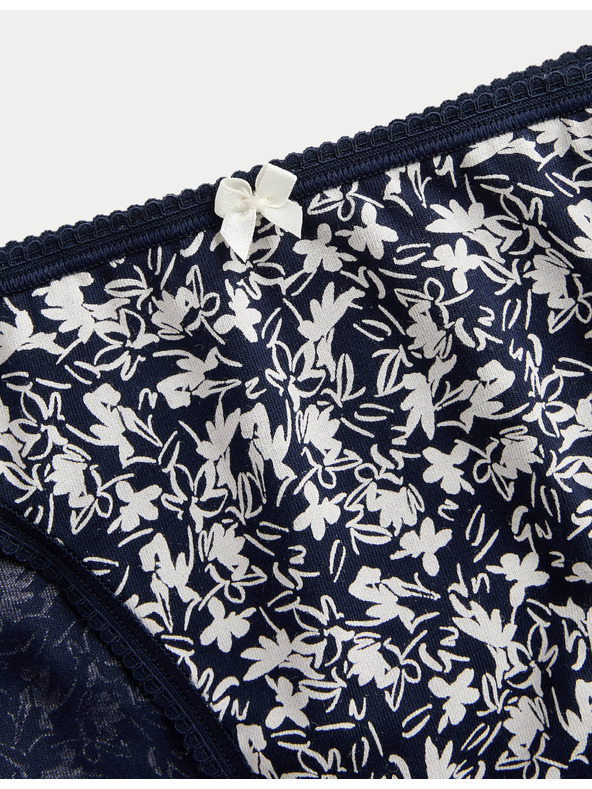 Marks & Spencer Vysoko strihované nohavičky z bavlny a materiálu Lycra™, 5 ks Marks & Spencer šedá