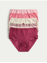 Marks & Spencer Šortkové nohavičky s vysokým pásom s potlačou, z bavlny Lycra™, 5 ks Marks & Spencer ružová