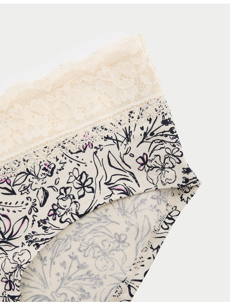 Marks & Spencer Šortkové nohavičky s nízkym pásom s vysokým podielom bavlny a potlačou, 5 ks Marks & Spencer zelená