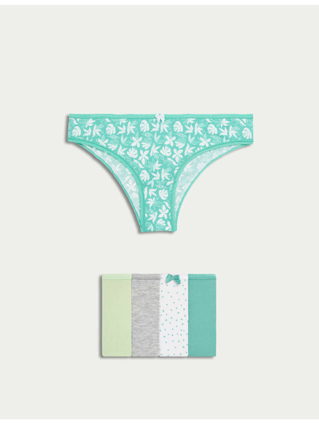 Marks & Spencer Brazílske nohavičky s vysokým podielom bavlny a materiálom Lycra™, 5 ks Marks & Spencer zelená