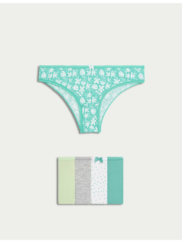 Marks & Spencer Brazílske nohavičky s vysokým podielom bavlny a materiálom Lycra™, 5 ks Marks & Spencer zelená