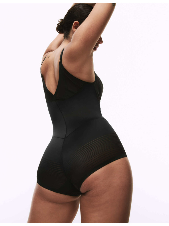 Marks & Spencer Priesvitné pruhované spevňujúce body Wear Your Own Bra Body Marks & Spencer čierna