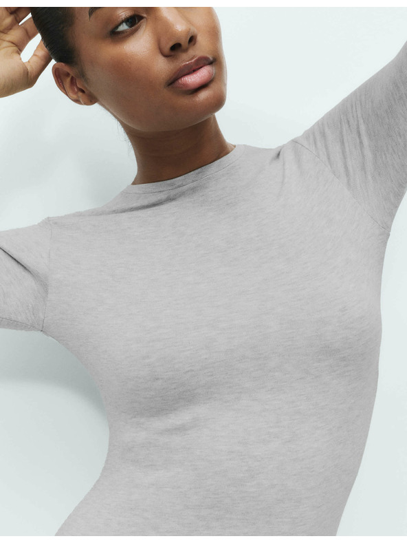 Marks & Spencer Termo top s výstrihom ku krku, s technológiou Heatgen™, stredná hrejivosť Marks & Spencer sivá