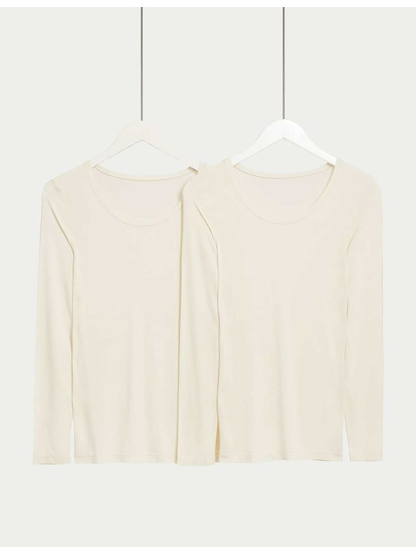 Marks & Spencer Termotop s dlhým rukávom a technológiou Heatgen™, 2 ks Marks & Spencer smotanová