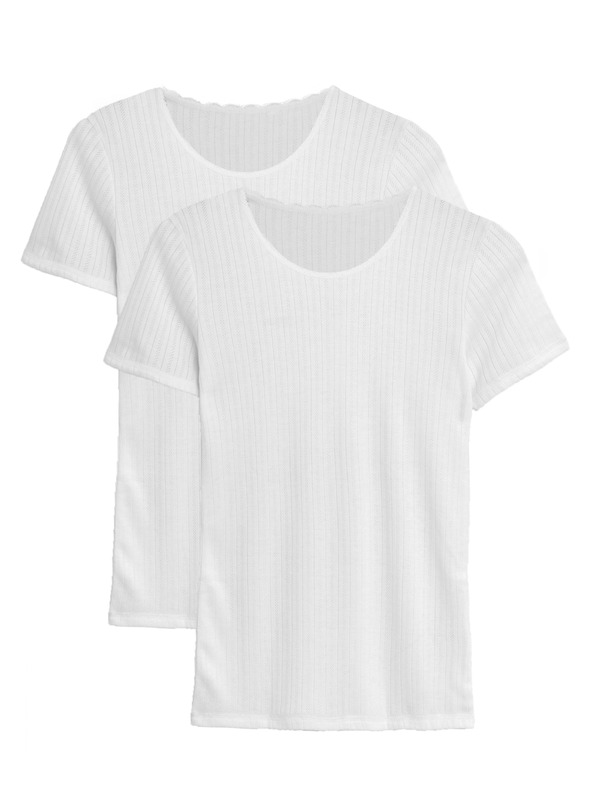 Marks & Spencer Balenie 2 háčkovaných termotopov s krátkym rukávom Marks & Spencer biela