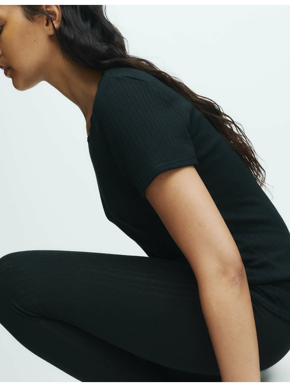 Marks & Spencer Balenie 2 háčkovaných termotopov s krátkym rukávom Marks & Spencer čierna