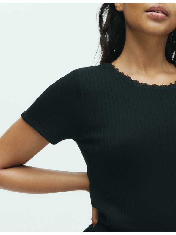 Marks & Spencer Balenie 2 háčkovaných termotopov s krátkym rukávom Marks & Spencer čierna