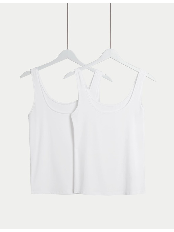 Marks & Spencer 2 tielka Flexifit™ s vysokým podielom modalu Marks & Spencer biela