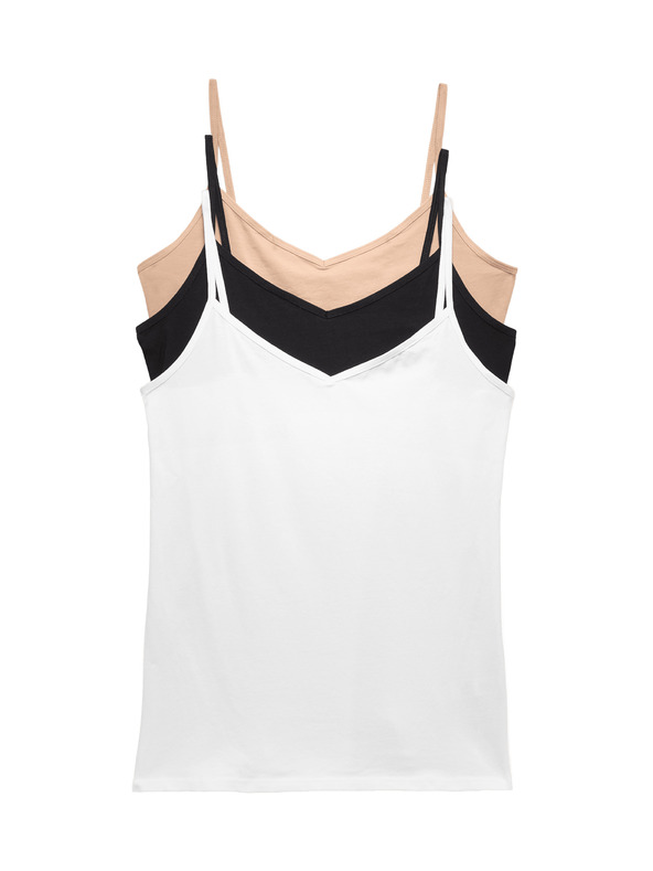 Marks & Spencer Tielko na ramienka s vysokým podielom bavlny, 3 ks Marks & Spencer béžová