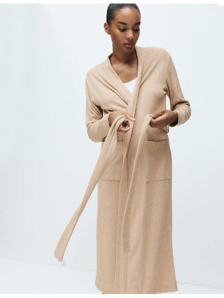 Marks & Spencer Široký žebrovaný župan Marks & Spencer smotanová