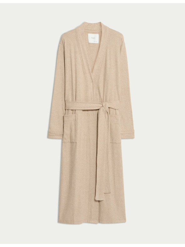 Marks & Spencer Široký žebrovaný župan Marks & Spencer smotanová