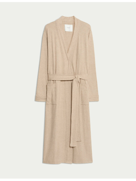 Marks & Spencer Široký žebrovaný župan Marks & Spencer smotanová