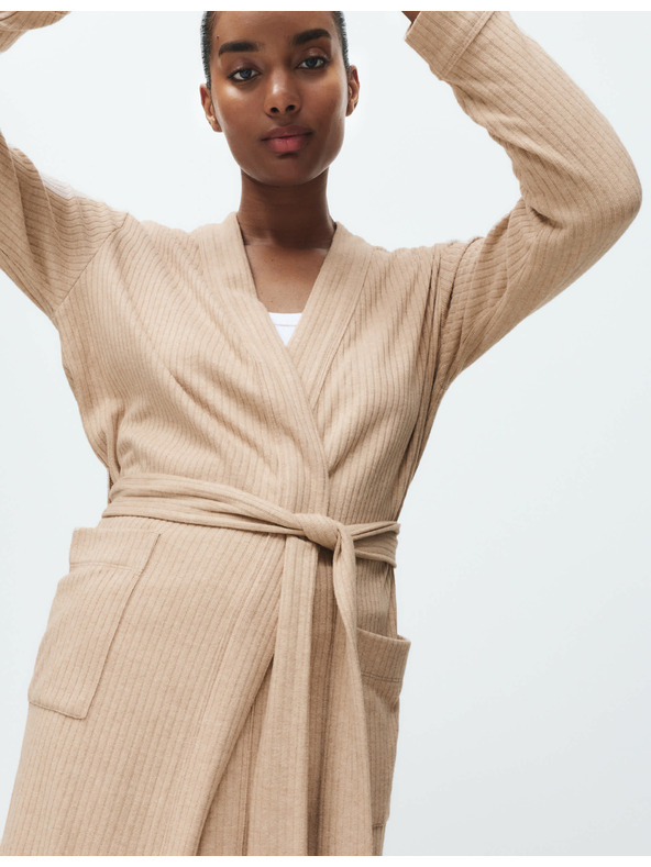 Marks & Spencer Široký žebrovaný župan Marks & Spencer smotanová