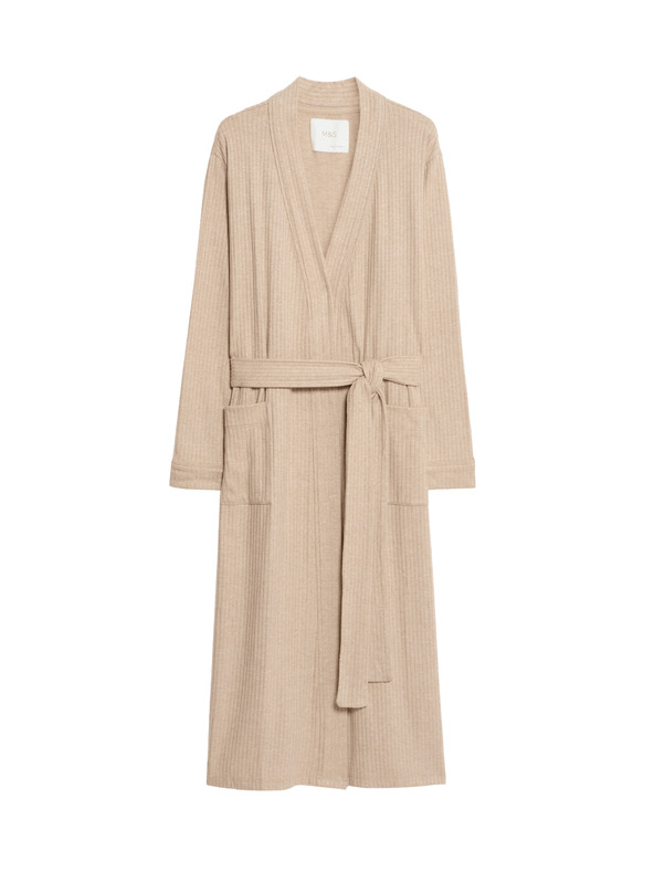 Marks & Spencer Široký žebrovaný župan Marks & Spencer smotanová