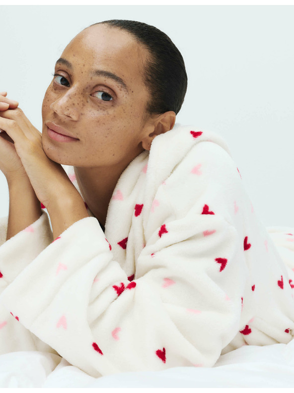 Marks & Spencer Trblietavý župan s potlačou Marks & Spencer smotanová