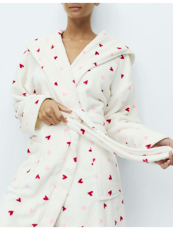 Marks & Spencer Trblietavý župan s potlačou Marks & Spencer smotanová