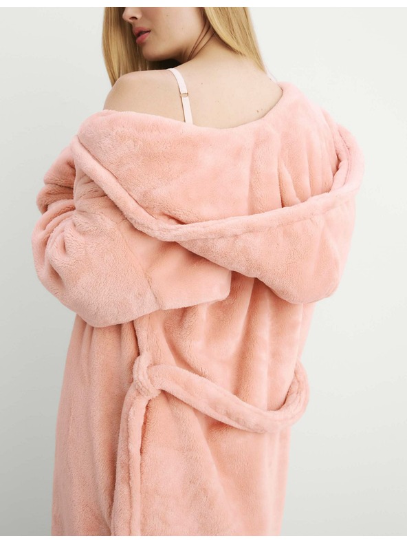 Marks & Spencer Flísový župan s kapucou Marks & Spencer ružová