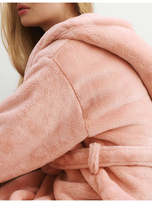 Marks & Spencer Flísový župan s kapucou Marks & Spencer ružová