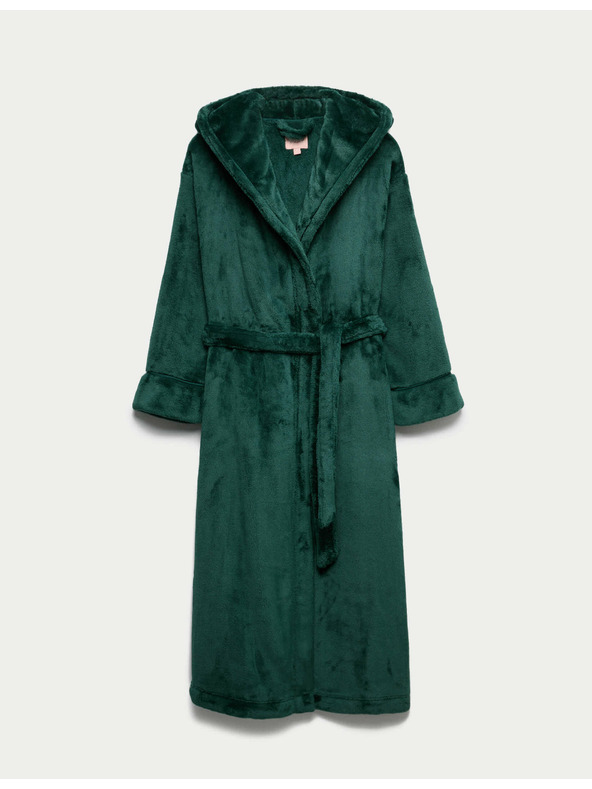 Marks & Spencer Fleecový župan s kapucňou Marks & Spencer zelený
