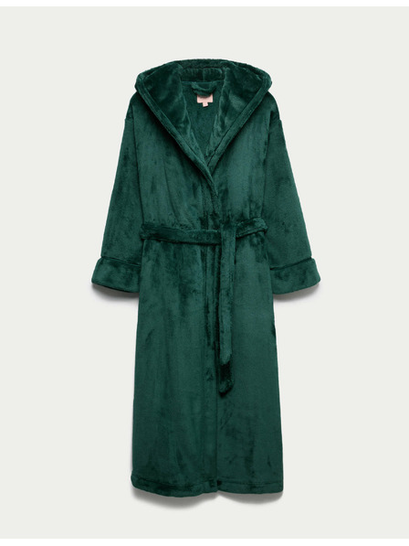 Marks & Spencer Fleecový župan s kapucňou Marks & Spencer zelený