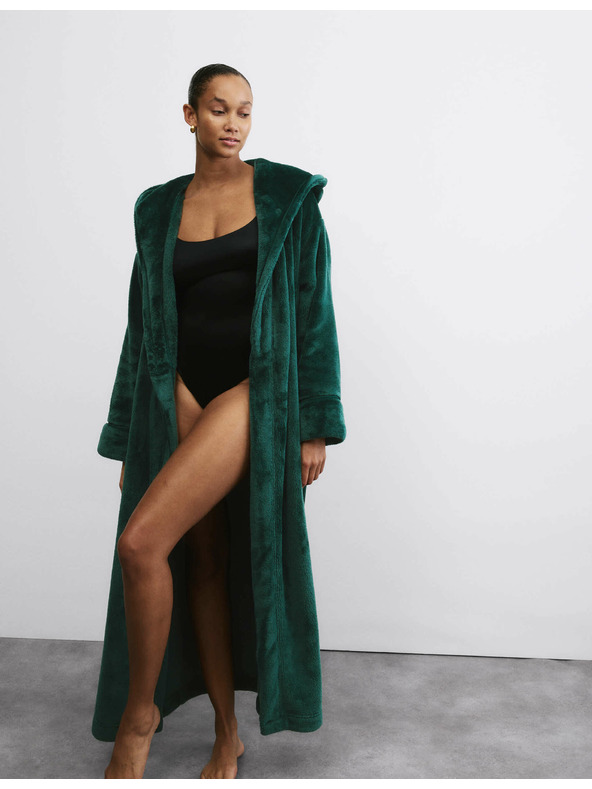 Marks & Spencer Fleecový župan s kapucňou Marks & Spencer zelený