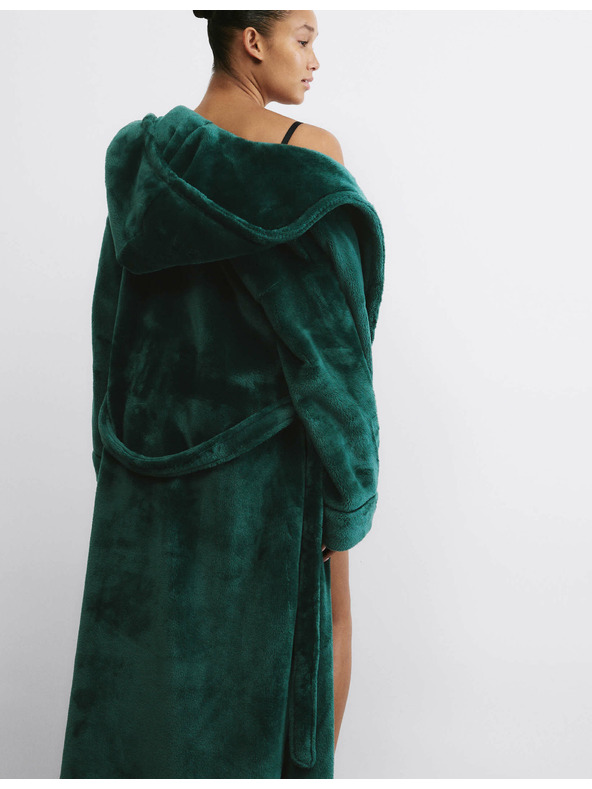 Marks & Spencer Fleecový župan s kapucňou Marks & Spencer zelený